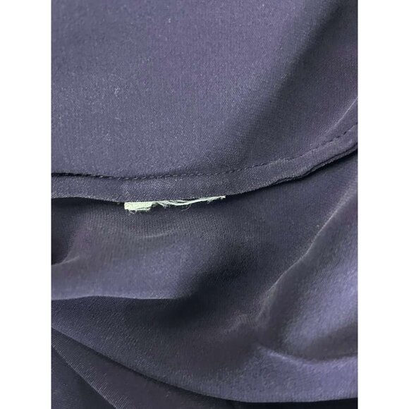 Talbots Women's Size 4 Long Sleeve Purple Front Ruffle V-Neck Blouse Pure Silk - Picture 7 of 9